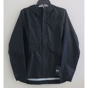 Under Armour 1350954 Women's Sz M Black Cloudstrike Shell Hooded Jacket $100